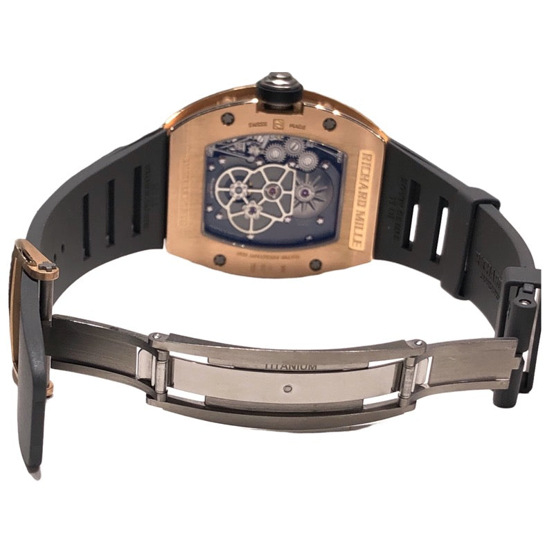 リシャール・ミル RICHARD MILLE トゥールビヨン デュアルタイムゾーン RM003 ブラック K18PG/ラバーベルト 自動巻き メンズ 腕時計