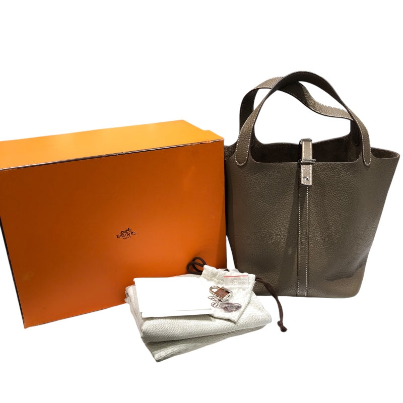 人気定番の HERMES エルメス ピコタンロックMM シルバー金具 エトゥープ U刻 バッグ