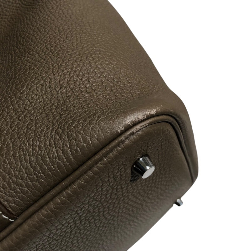 エルメス HERMES ピコタンロックMM U刻 エトゥープ　シルバー金具 トリヨンクレマンス レディース ハンドバッグ