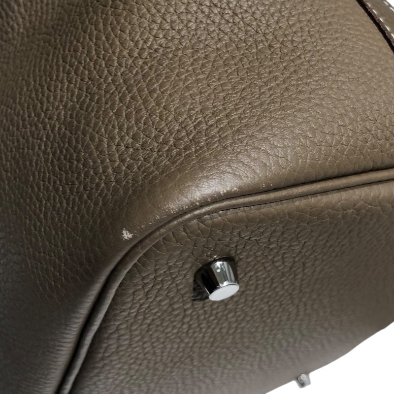 エルメス HERMES ピコタンロックMM U刻 エトゥープ　シルバー金具 トリヨンクレマンス レディース ハンドバッグ