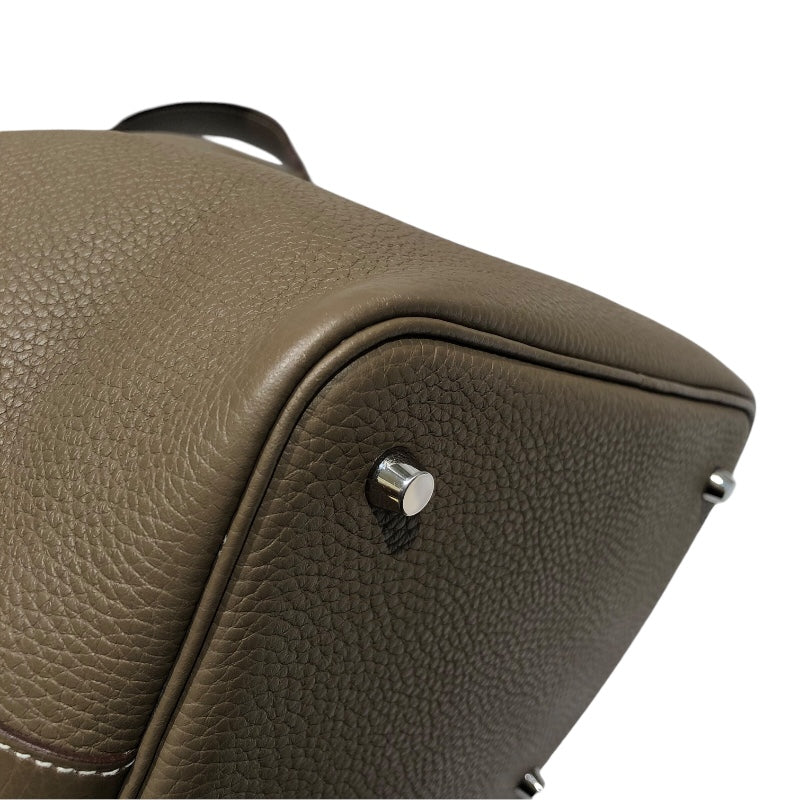 エルメス HERMES ピコタンロックMM U刻 エトゥープ　シルバー金具 トリヨンクレマンス レディース ハンドバッグ
