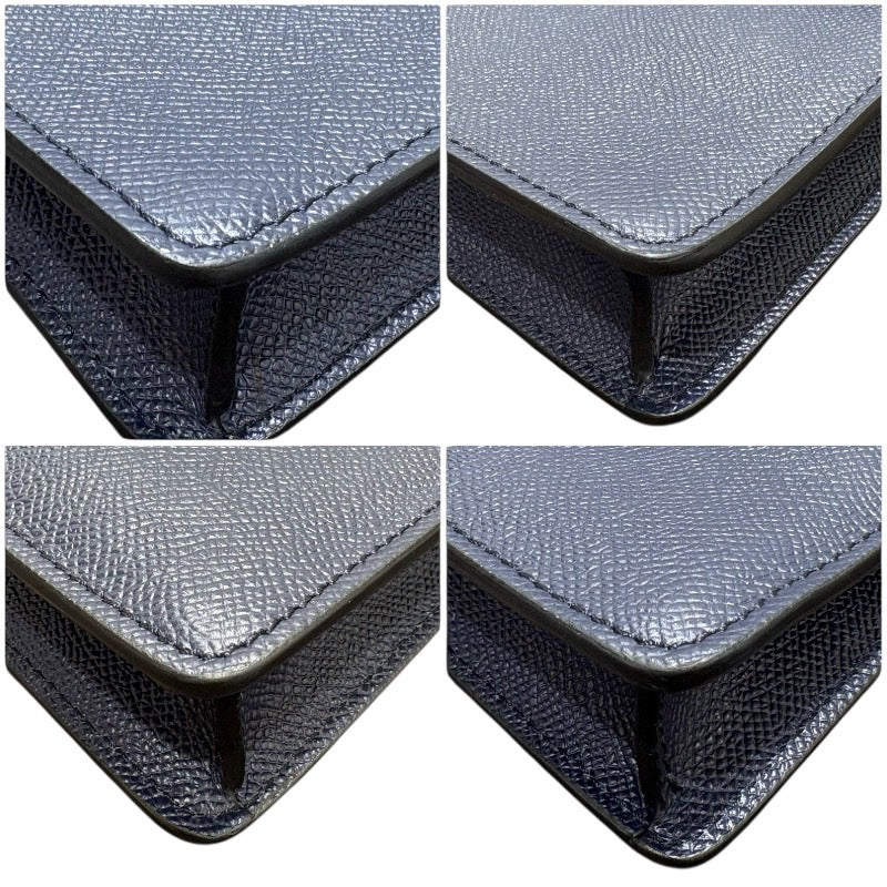 バーバリー BURBERRY スナップボタン クロスボディーバッグ 8014629 ネイビー シルバー金具 レザー レディース ショルダーバッグ