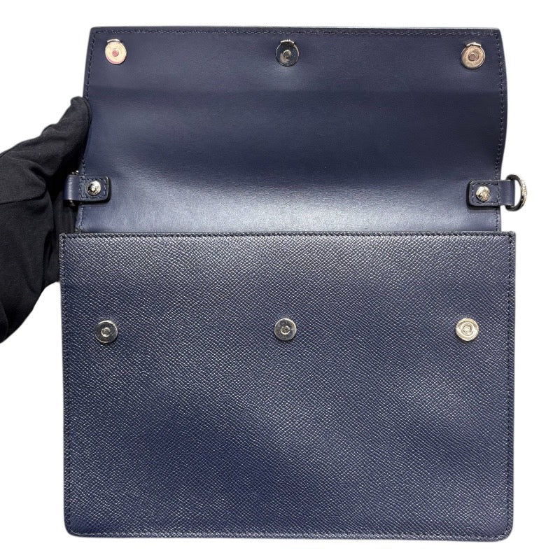 バーバリー BURBERRY スナップボタン クロスボディーバッグ 8014629 ネイビー シルバー金具 レザー レディース ショルダーバッグ
