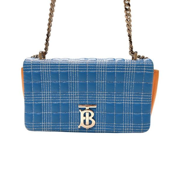 バーバリーロンドン  BURBERRY LONDON ローラバッグ ブライトスカイブルー レザー レディース ショルダーバッグ