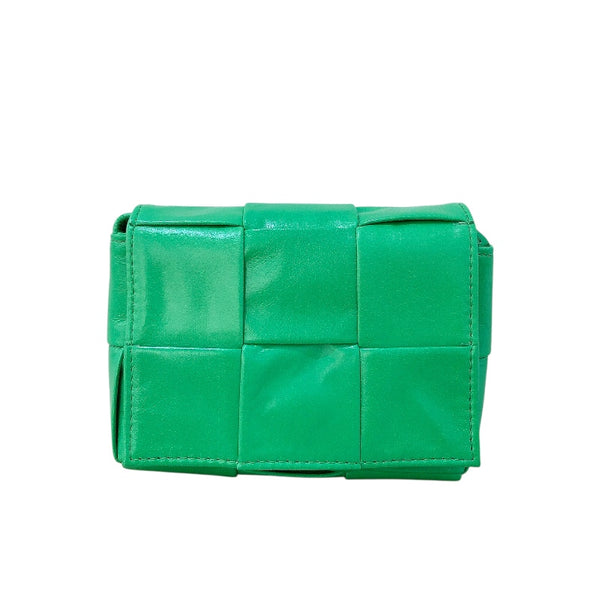 ボッテガ・ヴェネタ BOTTEGA VENETA キャンディーカセット　ショルダーバッグ パラキートグリーン ラムレザー レディース ショルダーバッグ