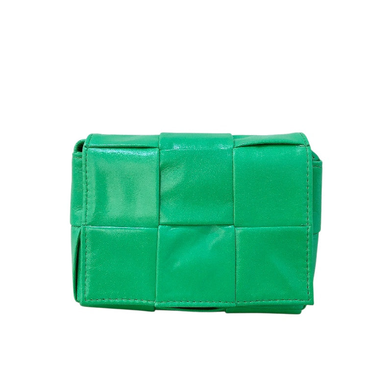 ボッテガ・ヴェネタ BOTTEGA VENETA キャンディーカセット　ショルダーバッグ パラキートグリーン ラムレザー レディース ショルダーバッグ