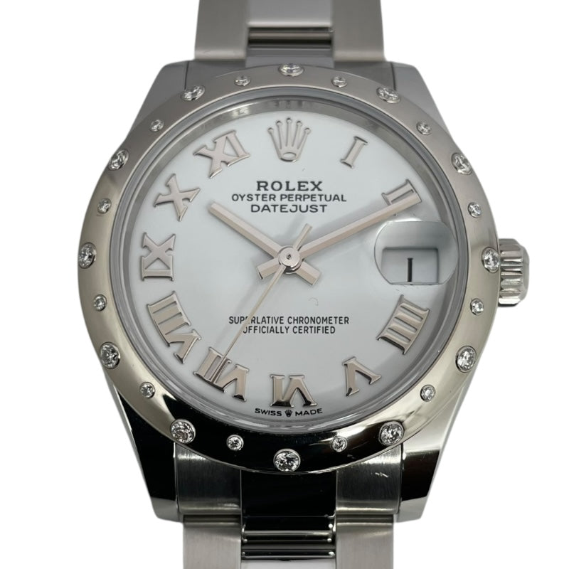 ロレックス ROLEX デイトジャスト31 ランダムシリアル 278344RBR ホワイト K18WG/SS 自動巻き レディース 腕時計