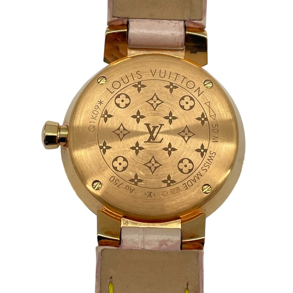ルイ・ヴィトン LOUIS VUITTON タンブールPMサクラピンクシェル Q1K09 ピンク K18PG クオーツ レディース 腕時計