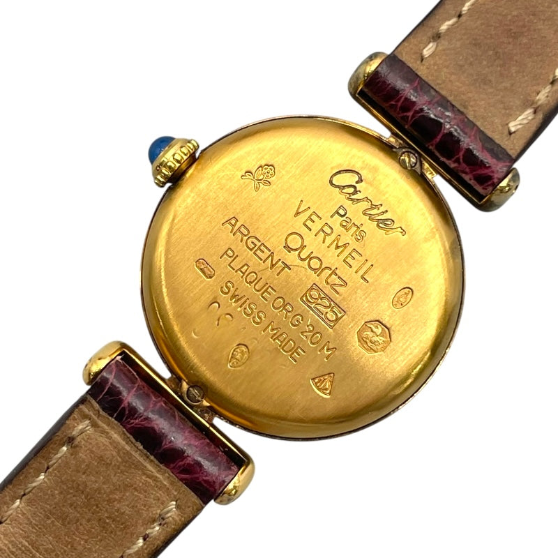 カルティエ Cartier マストコリゼ 590002 ホワイト SV/GF クオーツ レディース 腕時計