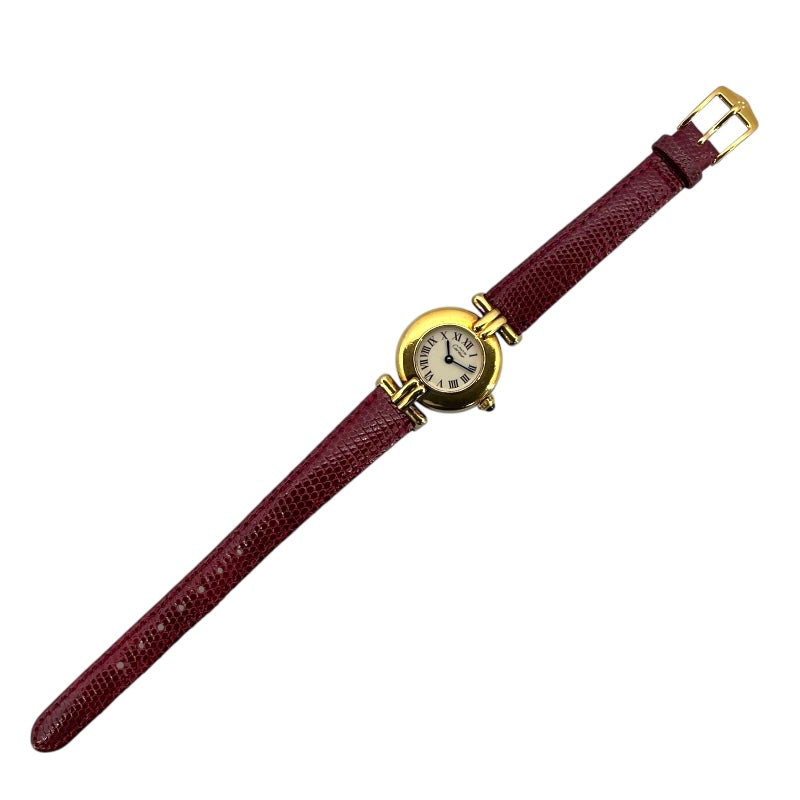 カルティエ Cartier マストコリゼ 590002 ホワイト SV/GF レディース 腕時計