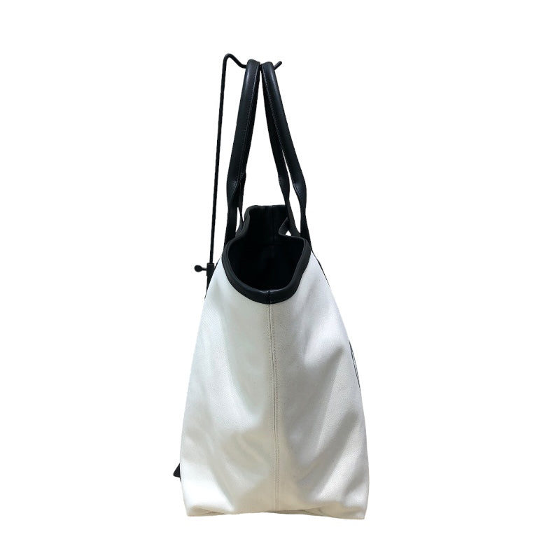 バレンシアガ　Balenciaga トートバッグ　キャンバス ☆バレンシアガ☆｝ トートバッグ ブラック キャンバス レザー