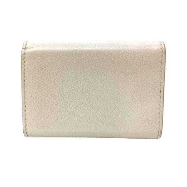 サンローラン SAINT LAURENT タイニー ウォレット 459784 クリーム レザー レディース 三つ折り財布