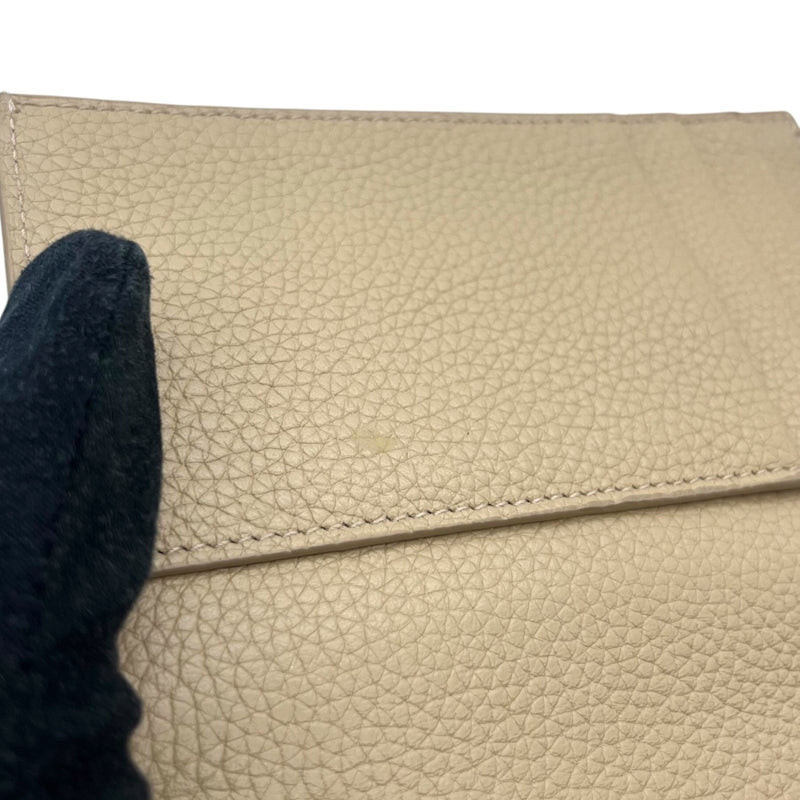 サンローラン SAINT LAURENT 2つ折り財布 505011 ベージュ シルバー金具 レザー ユニセックス 二つ折り財布
