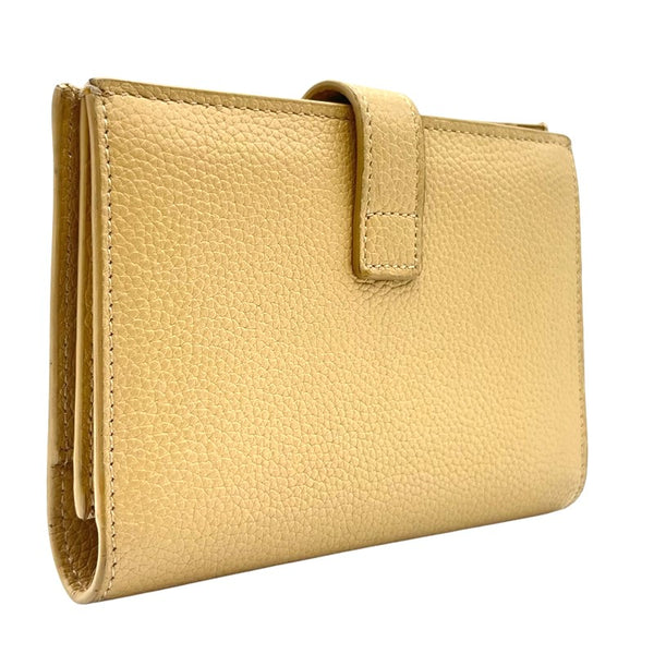 サンローラン SAINT LAURENT 2つ折り財布 505011 ベージュ シルバー金具 レザー ユニセックス 二つ折り財布