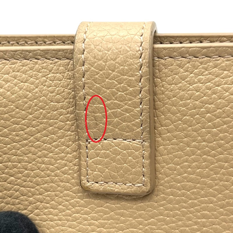 サンローラン SAINT LAURENT 2つ折り財布 505011 ベージュ シルバー金具 レザー ユニセックス 二つ折り財布