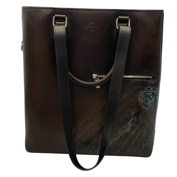 ベルルッティ Berluti トゥジュールバーティカル ブラウン スクリットレザー メンズ トートバッグ