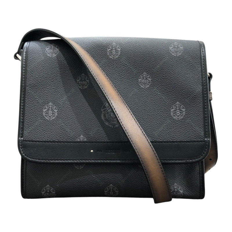 ベルルッティ Berluti フラヌールPM 90204264 ブラック キャンバス・レザー メンズ ショルダーバッグ
