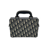 クリスチャン・ディオール Christian Dior ロックボックスミニ オブリークジャガード キャンバス/レザー レディース ショルダーバッグ