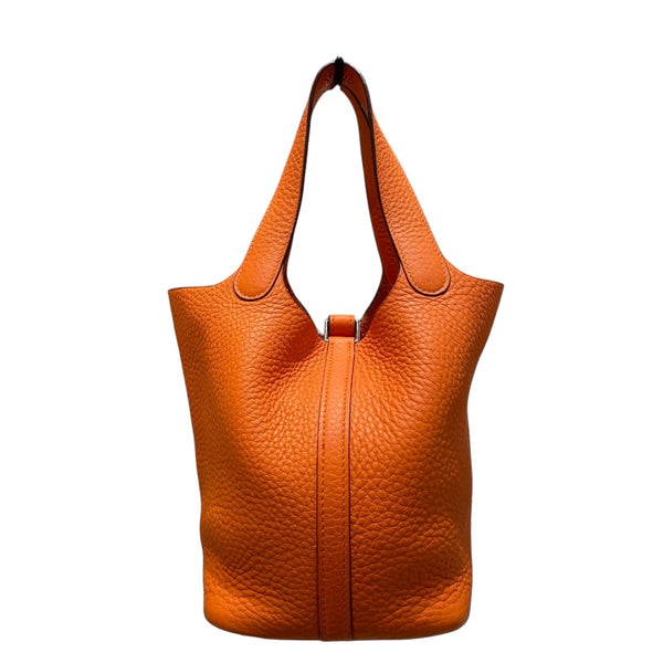 エルメス HERMES ピコタンPM □H刻 オレンジ/SV金具 トリヨン レディース ハンドバッグ
