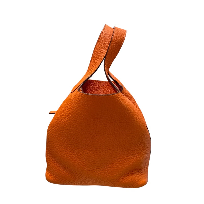 エルメス HERMES ピコタンPM □H刻 オレンジ/SV金具 トリヨン レディース ハンドバッグ