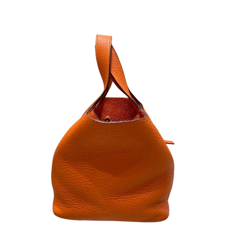 エルメス HERMES ピコタンPM □H刻 オレンジ/SV金具 トリヨン レディース ハンドバッグ