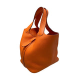 エルメス HERMES ピコタンPM □H刻 オレンジ/SV金具 トリヨン レディース ハンドバッグ