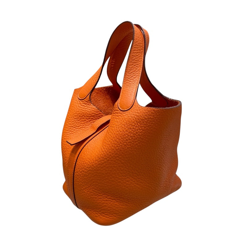エルメス HERMES ピコタンPM □H刻 オレンジ/SV金具 トリヨン レディース ハンドバッグ