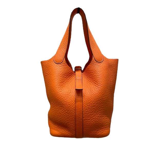 エルメス HERMES ピコタンPM □H刻 オレンジ/SV金具 トリヨン レディース ハンドバッグ