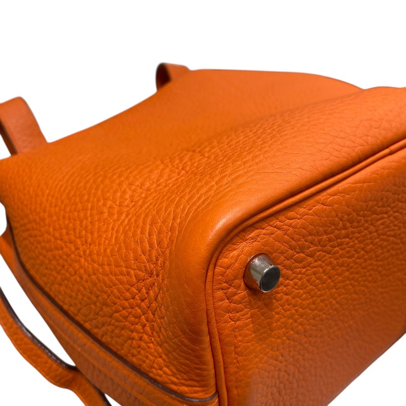 エルメス HERMES ピコタンPM □H刻 オレンジ/SV金具 トリヨン レディース ハンドバッグ