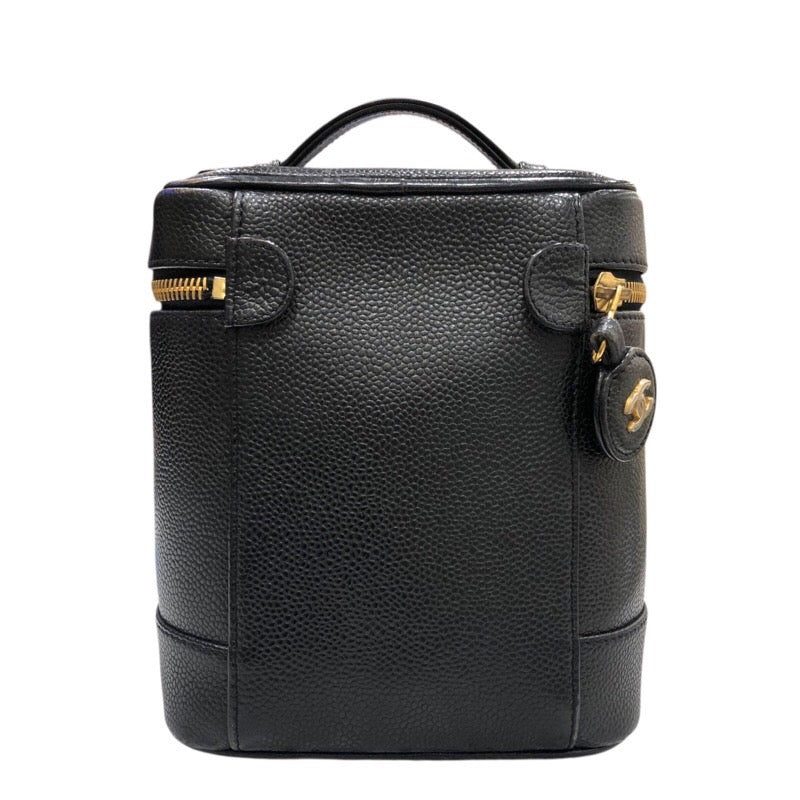 シャネル CHANEL バニティ A01998 ブラック　ゴールド金具 キャビアスキン レディース ハンドバッグ