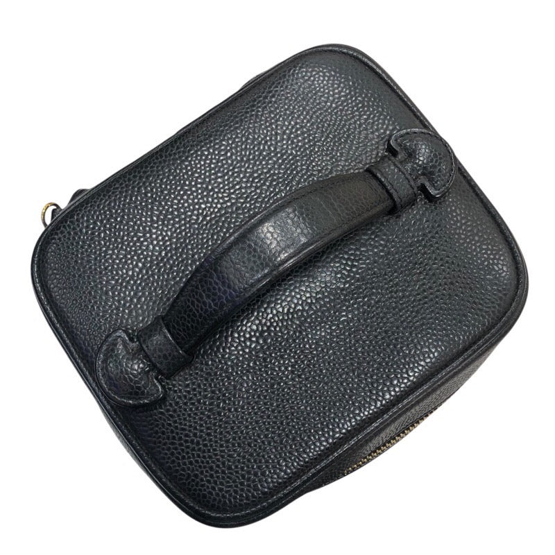 シャネル CHANEL バニティ A01998 ブラック　ゴールド金具 キャビアスキン レディース ハンドバッグ