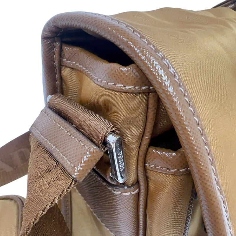 プラダ PRADA ナイロンショルダーバッグ 2VD034 ブラウン　シルバー金具 ナイロン レディース ショルダーバッグ