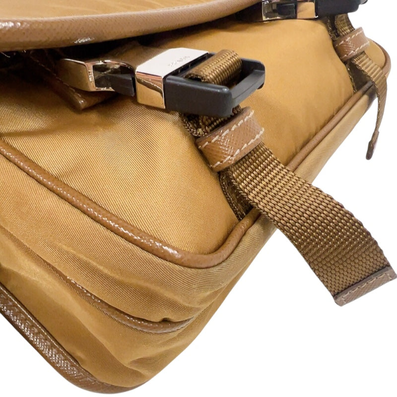 プラダ PRADA ナイロンショルダーバッグ 2VD034 ブラウン　シルバー金具 ナイロン レディース ショルダーバッグ