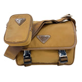 プラダ PRADA ナイロンショルダーバッグ 2VD034 ブラウン　シルバー金具 ナイロン レディース ショルダーバッグ