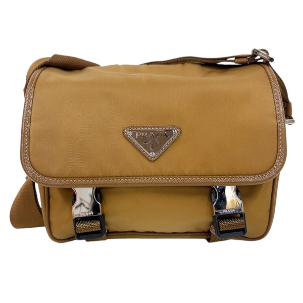 プラダ PRADA ナイロンショルダーバッグ 2VD034 ブラウン　シルバー金具 ナイロン レディース ショルダーバッグ