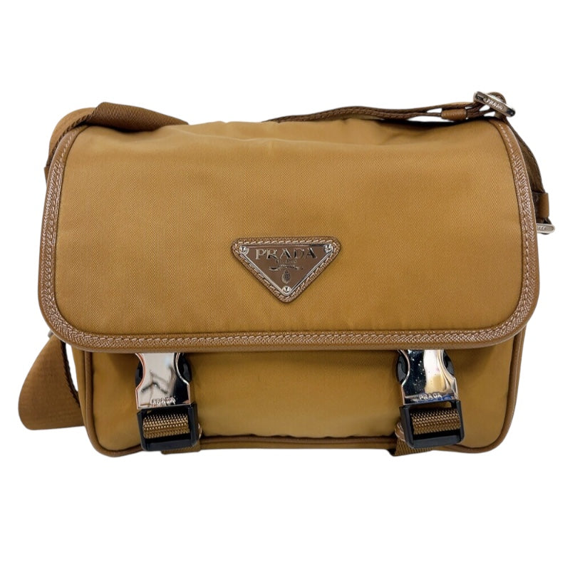 プラダ PRADA ナイロンショルダーバッグ 2VD034 ブラウン　シルバー金具 ナイロン レディース ショルダーバッグ