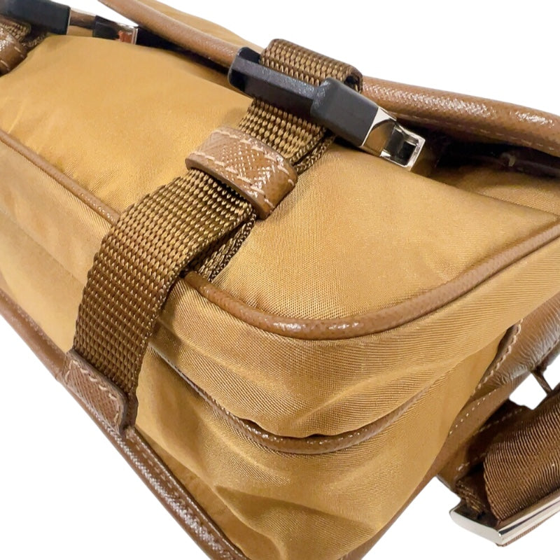 プラダ PRADA ナイロンショルダーバッグ 2VD034 ブラウン　シルバー金具 ナイロン レディース ショルダーバッグ