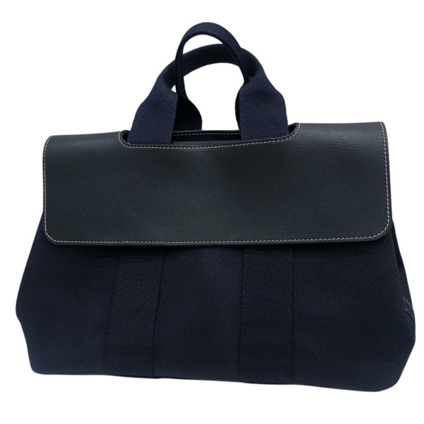 エルメス HERMES ヴァルパライソPM ネイビー トワル・レザー メンズ ハンドバッグ