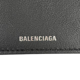 バレンシアガ BALENCIAGA ペーパーコンパクトウォレット 637450 ブラック レザー ユニセックス 二つ折り財布