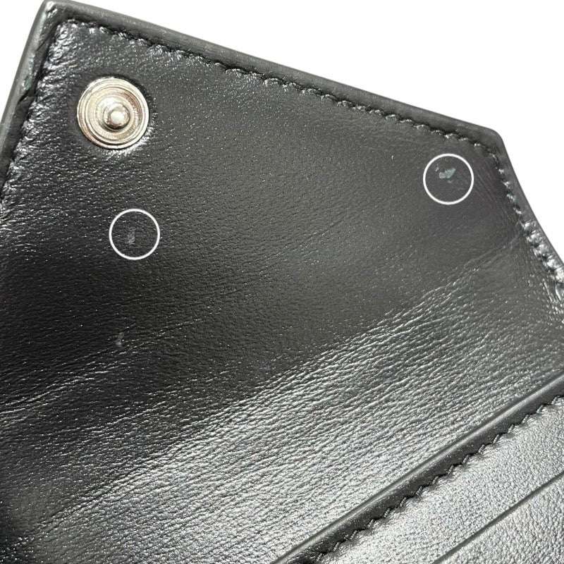 バレンシアガ BALENCIAGA ペーパーコンパクトウォレット 637450 ブラック レザー ユニセックス 二つ折り財布