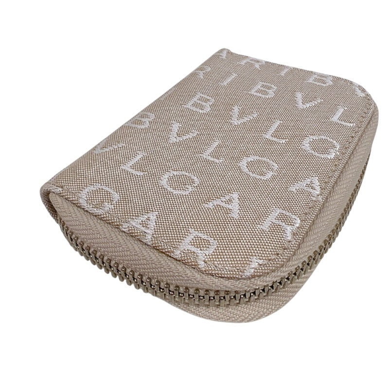 ブルガリ BVLGARI ロゴマニア　6連キーケース ベージュ　シルバー金具 キャンバス メンズ キーケース