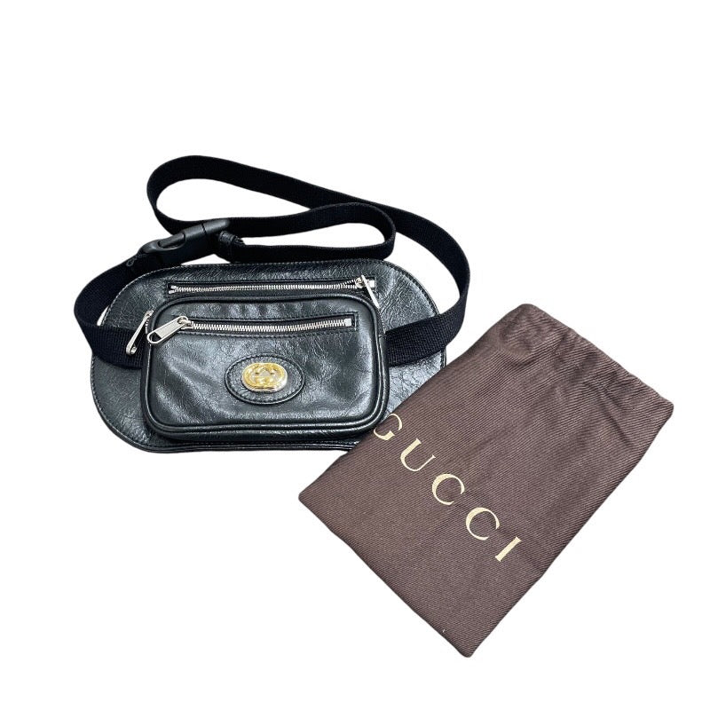 グッチ GUCCI ボディバッグ 575857 ブラック レザー ユニセックス ボディバッグ | 中古ブランドリユースショップ OKURA(おお蔵)