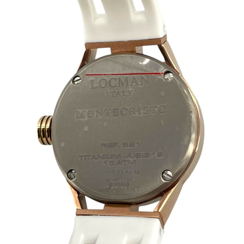 ロックマン LOCMAN モンテクリスト レディデイト ホワイトシェル 521 ホワイト GP/SS レディース 腕時計