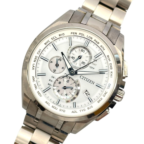 シチズン CITIZEN アテッサ エコドライブ AT8040-57A ホワイト チタン クオーツ メンズ 腕時計