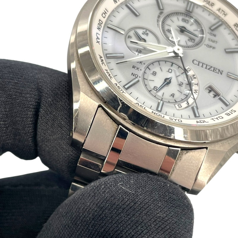 シチズン CITIZEN アテッサ エコドライブ AT8040-57A ホワイト チタン クオーツ メンズ 腕時計