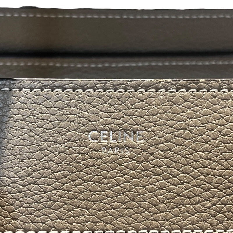 セリーヌ CELINE ラゲージ　マイクロ グレー　シルバー金具 カーフ レディース ハンドバッグ