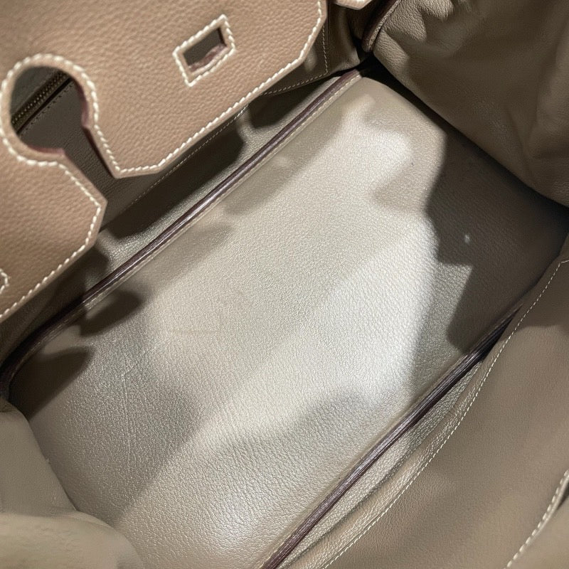 エルメス HERMES バーキン35 刻印不鮮明 エトゥープ/ゴールド金具 トリヨン レディース ハンドバッグ