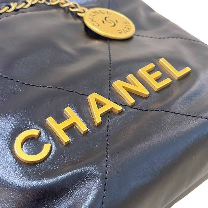 シャネル CHANEL CHANEL 22 ミニ ハンドバッグ AP3980 ブラック ゴールド金具 シャイニー カーフスキン レディース |  中古ブランドリユースショップ OKURA(おお蔵)