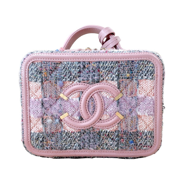 シャネル CHANEL CCフィグリーバニティ A93342 28番台 ピンク ゴールド金具 ツイード ツイード レディース ショルダーバッグ