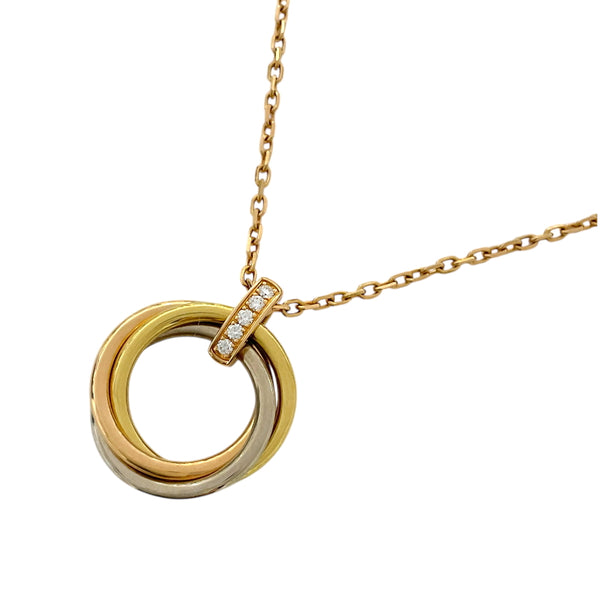 カルティエ Cartier トリニティ サークル ネックレス K18YG/WG/PG  ダイヤモンド ジュエリー